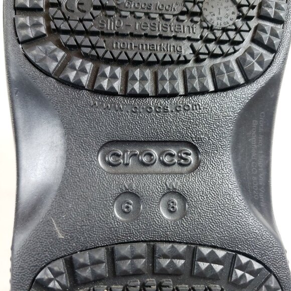 Crocs Bistro Unisex Slip-Resistant Work Clogs Women's Size 8 Men's 6 Black - Picture 8 of 9